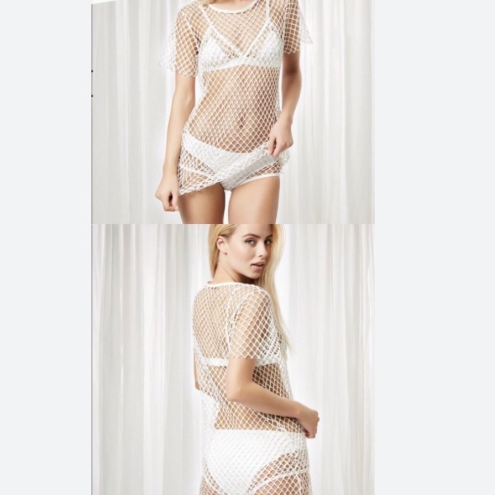 Bluebella white fishnet top/dress